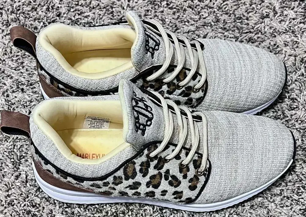 Marleylilly Animal Print Low Top Sneakers Size 7 Leopard Animal Print